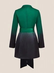 SHEIN Privé Ombre Lapel Neck Belted Blazer Dress