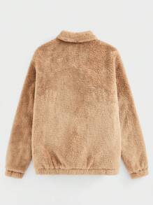 Manfinity VCAY 1 chiếc áo khoác mùa đông dài tay có khóa kéo cỡ lớn cho nam - Màu Khaki - Xem 2
