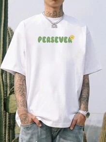 Áo thun nam Slogan Giải trí - trắng - Xem 2