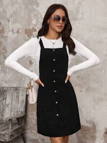 SHEIN LUNE 女士圓領長袖t恤和吊帶裙套裝 - 彩色 - 查看 3