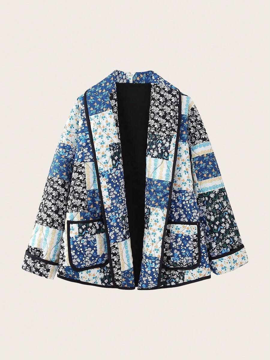 Printed Quilted Jacket - Multicolor - View 1