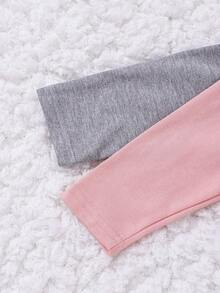 嬰幼兒女童秋冬季休閒打底套裝,包括裙子和長褲 - 彩色 - 查看 5