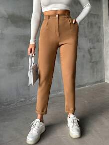 EURMUSE Women's Cropped Pants - Chocolate Brown - View 1