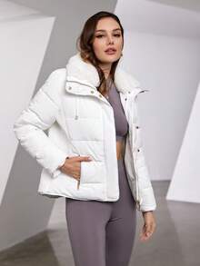 ZIAI 女式毛领夹棉短夹克