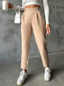 SHEIN Cottnline Women's Tapered Pants - Apricot - View 3