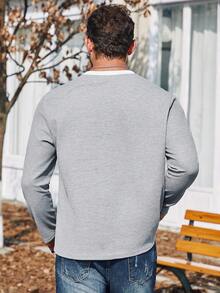 Manfinity Homme 男士大尺碼拼色 T 卹 - 灰色 - 查看 2