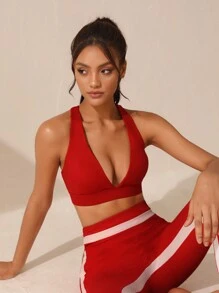 Lifespree 純色運動胸罩 - 黑色 - 查看 6