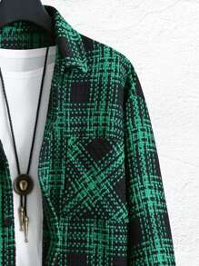 Manfinity Homme Men's Plaid Shirt-Style Jacket - Multicolor - View 4