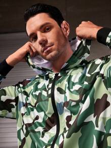 Gym Rark Sudadera con capucha deportiva de cierre de cremallera con estampado de camuflaje para hombre - Multicolor - Ver 6