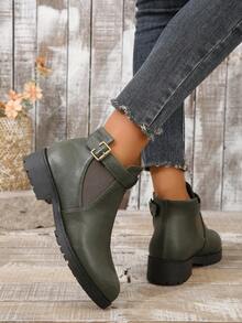女士時尚靴子 - 軍綠色 - 查看 2