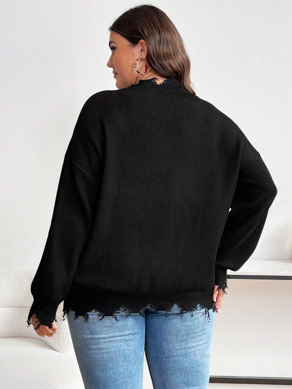 Plus Size Women's Lion Pattern Sweater Pullover Knit Pullover Fall Winter Sweater