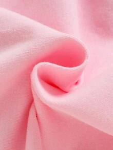 SHEIN Baby Girl Letter & Cartoon Graphic Ruffle Trim Tee & Flare Leg Pants Without Headband - Pink - View 3