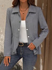 SHEIN LUNE Của phụ nữ Họa tiết Nanh sói Xù Hoa Sen áo - Nhiều màu - Xem 4