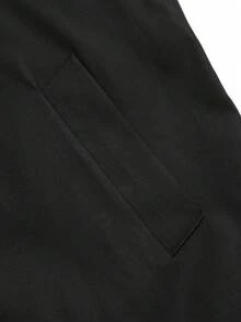 Manfinity Homme Men'S Lapel Collar Double Breasted Belted Trench Coat - Black - View 8