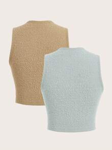 Chiquease Màu thuần Của phụ nữ Áo ba lỗ - Nhiều màu - Xem 2