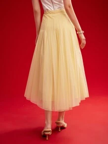 MOTF PREMIUM 女士纯色网眼编织喇叭裙，情人节