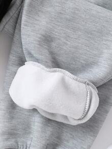 SHEIN 2 chiếc quần nỉ lót nhiệt in chữ thường ngày cho bé trai - Nhiều màu - Xem 5