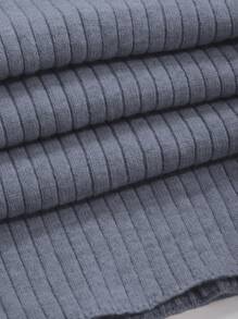 DAZY 女式肋紋針織毛衣背心裙 - 淺藍色 - 查看 6