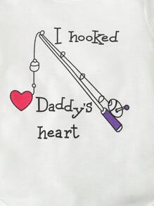 嬰兒男童白色圓領印花連身衣 - 白色 - 查看 4