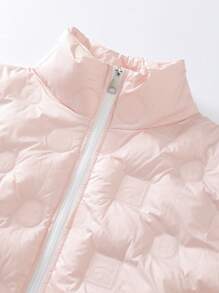 Manfinity Homme 男士加大號拉鍊前夾棉夾克 - 粉色 - 查看 6