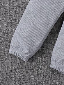 SHEIN 幼兒女孩背心上衣 + 連帽衫 + 運動褲 3 件套 - 灰色 - 查看 5