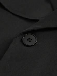 Manfinity Homme Men'S Lapel Collar Double Breasted Belted Trench Coat - Black - View 7