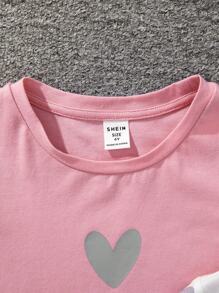 青少女休閒針織短袖裙套裝,適合運動和街頭穿搭,多款可選 - 彩色 - 查看 4