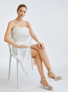 MOTF PREMIUM Pre Flower Decor 女鞋跟 - 米色 - 查看 4