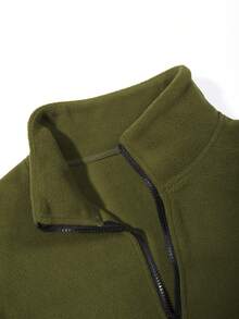 Manfinity Homme Men's Half Placket Colorblock Zipper Sweatshirt - Multicolor - View 4