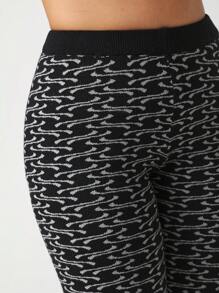 Sava Nation Designs Designer Plus Geo Pattern Colorblock Knit Pants, For Holiday, Vacation, Festival, Ibiza Fits
