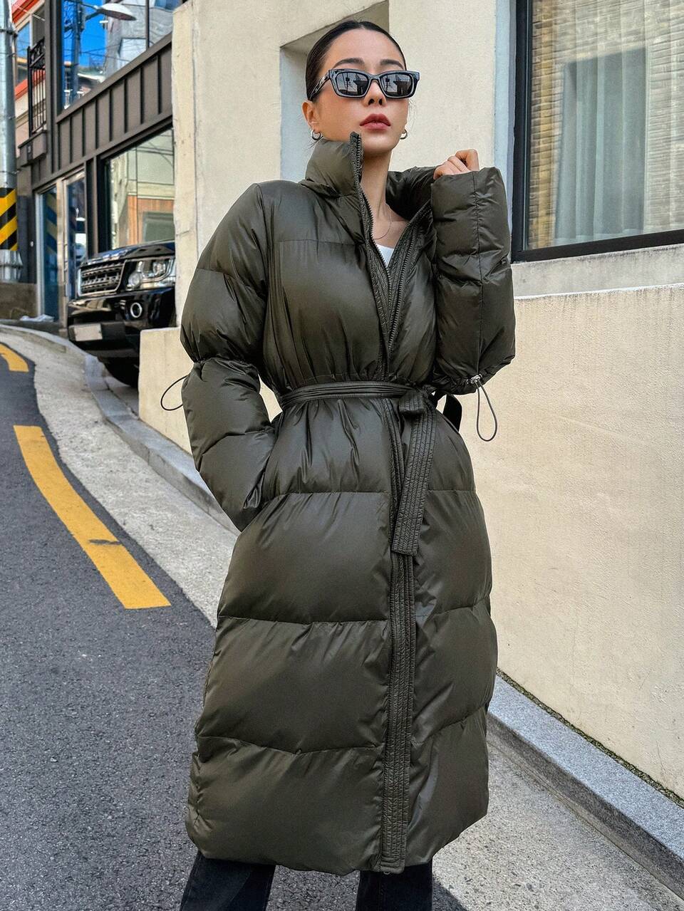 Women's Long Sleeve Hooded Padded Coat