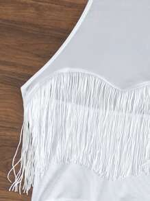 SHEIN Swim 女士流苏吊带连衣裙音乐节夏季