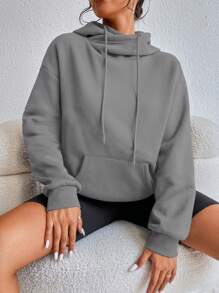 Flirla Women's Drawstring Hoodie,Long Sleeve Tops Graduation,Back To School,Graduation,Teacher For Women,Back To School Pullover Fall Sweatshirt - Grey - View 3
