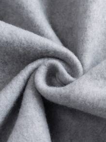 Flirla Plus Slogan & Cartoon Graphic Sweatshirt Pullover Fall Sweatshirt - Light Grey - View 3