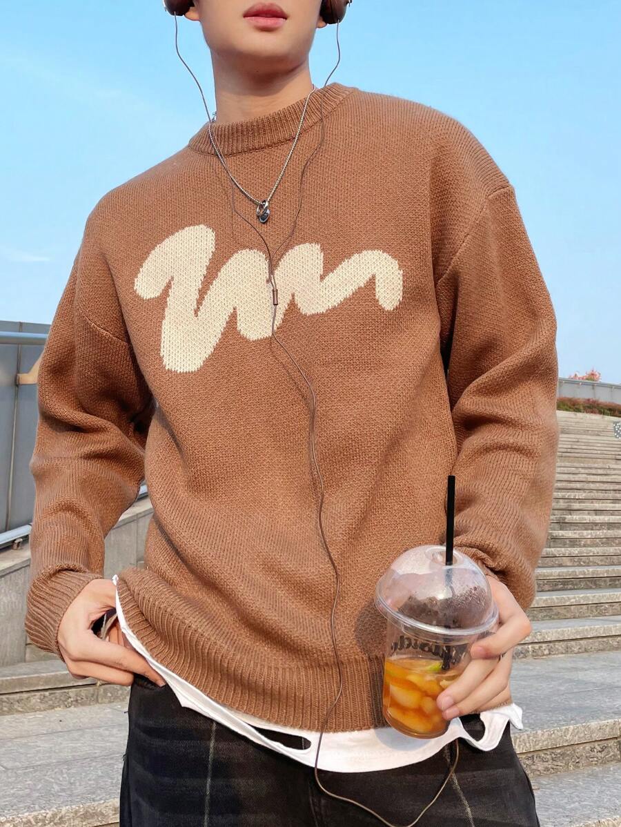Manfinity Hypemode Suéter Masculino De Malha Com Manga Longa E Bloco De Cores