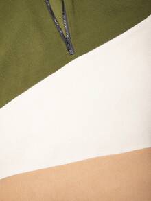 Manfinity Homme Men's Half Placket Colorblock Zipper Sweatshirt - Multicolor - View 5