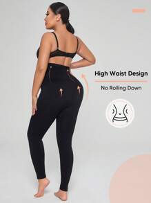 孕妇高腰紧身裤 - 黑色 - 查看 2