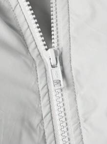 Manfinity RebelGame Loose-Fit Men's Zip Up Drawstring Hooded Winter Coat - Grey - View 4