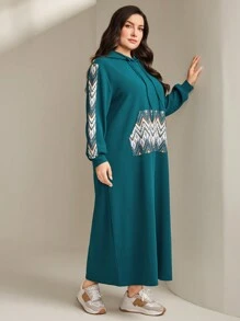 Mulvari 大码女式抽绳连帽卫衣连衣裙