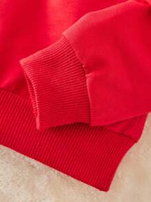 RueChic Men's Christmas Printed Sweatshirt - Red - View 3