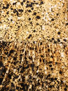 SHEIN 小女孩全印花圓領長袖連身裙 - 彩色 - 查看 7