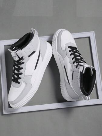 大碼男士休閒高幫滑板鞋男運動鞋