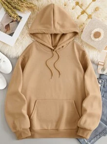 INAWLY 女式羊毛连帽衫，印有卡通人物和口号，享受个人时间，请保持安静，泡一杯咖啡