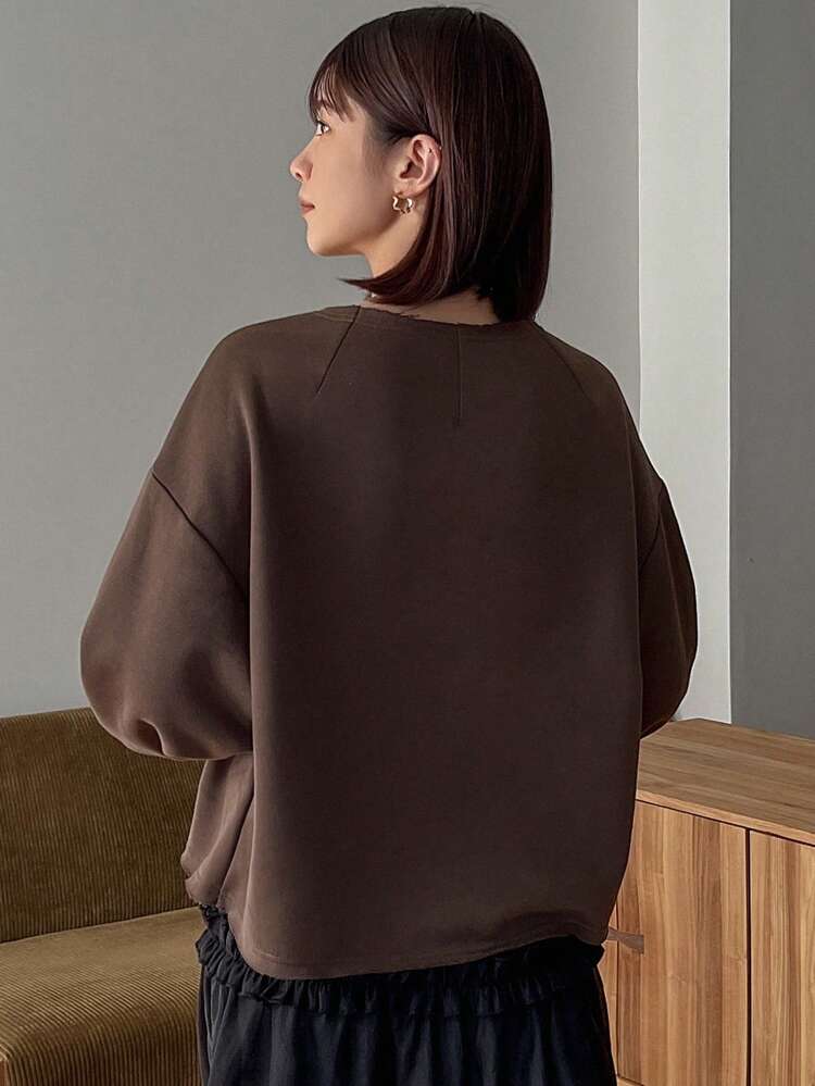 Text Pattern Printed Round Neck Casual Sweatshirt,Fall Clothes