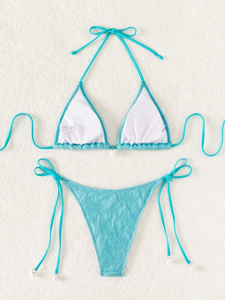 Summer Triangle Bralette With Side Tie Bikini Set