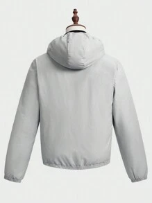 Manfinity RebelGame Loose-Fit Men's Zip Up Drawstring Hooded Winter Coat - Grey - View 2
