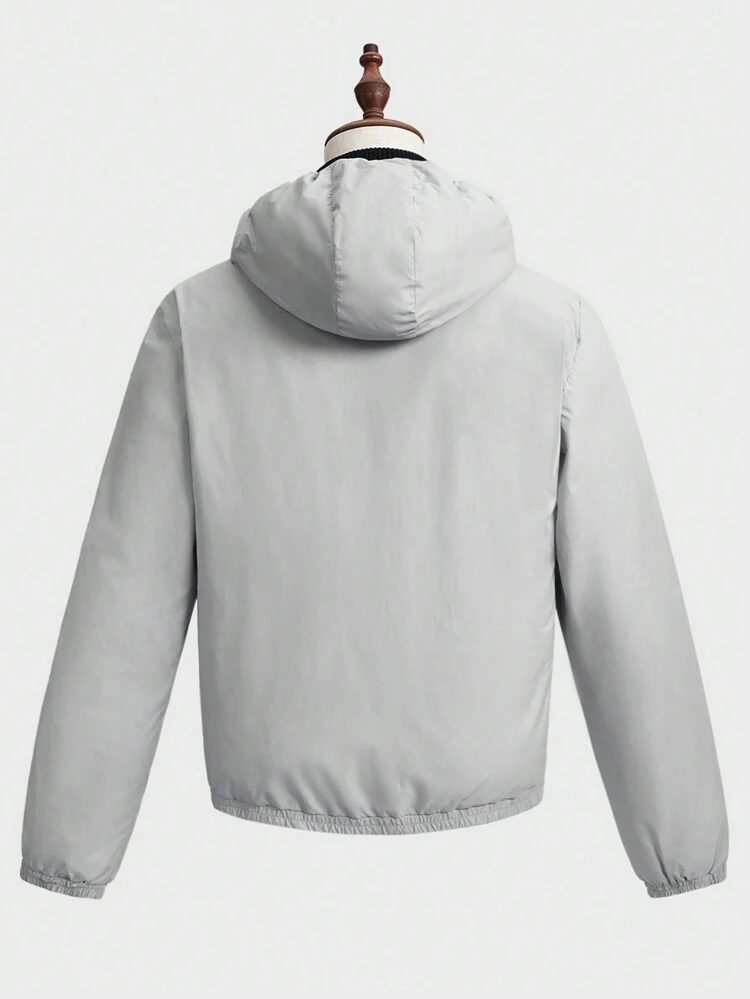 Loose-Fit Men's Zip Up Drawstring Hooded Winter Coat