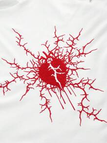 ROMWE PUNK Women's Hollowed Out Heart Pattern Hoodie - White - View 3