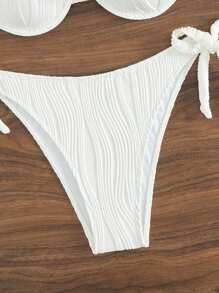 SHEIN Swim Summer Beach White Bikini Set With Underwire Music Festival - White - View 6