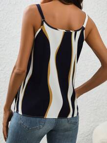 SHEIN Clasi Chain Decor 拼色吊帶背心 - 藏蓝色 - 查看 2